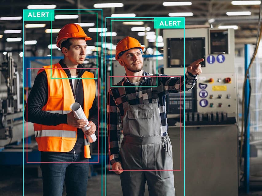 Construction site monitoring software using AI to detect missing PPE.